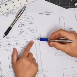 Paper Mate Profile Metal Barrel Retractable Ballpoint Pen, Medium Point, Black Ink, 2/Pack (2130513)