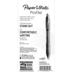 Paper Mate Profile Retractable Ballpoint Pen, Bold Point, Blue Ink, 4/Pack (89472)