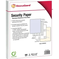 Paris DocuGard 8.5" x 11" Medical Security Paper, 24 lbs., Blue and Canary, 500 Sheets/Ream, 2500/Carton (04544P)