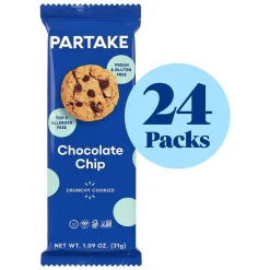 Partake Crunchy Chocolate Chip Cookie Snack Pack, 1.09 oz, 24/Pack (220-02417)
