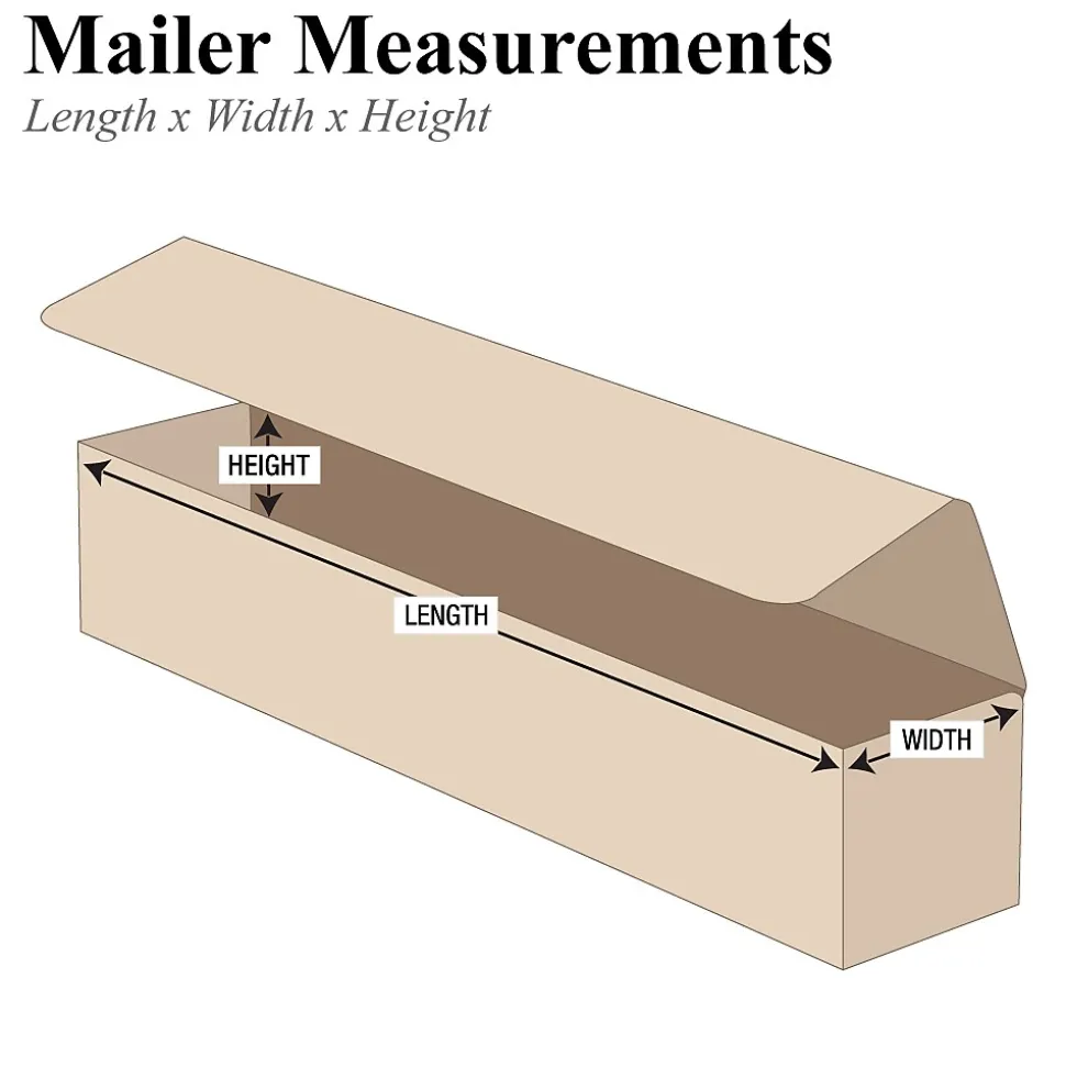Partners Brand Corrugated Mailers, 14" x 4" x 4", Kraft, 50/Bundle (M1444K)