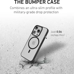 PEEL Bumper Series MagSafe Phone Case for iPhone 15 Pro Case, Shock Absorbing, Black (I15_PRO_BUMPER_BLACK)