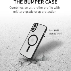 PEEL Bumper Series MagSafe Phone Case for iPhone 16 Plus Case, Shock Absorbing, Black (i16_PLS_BMP_BLK)