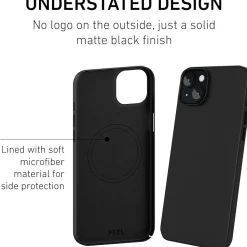PEEL Magnetic MagSafe Phone Case for iPhone 15 Plus, Black (I15 PLUS MAGSAFE BLA)