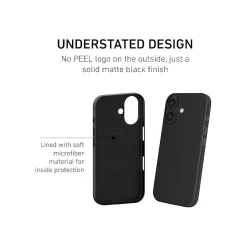PEEL Magnetic Thin Series MagSafe Phone Case for iPhone 16 Case, Black (I16_STD_MAG_BLK)