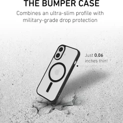 PEEL MagSafe Bumper Phone Case for iPhone 16, Shock Absorbing, Black (I16_STD_BMP_BLK)