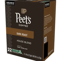 Peet's Coffee House Blend Coffee Keurig® K-Cup® Pods, Dark Roast, 22/Box (6546)