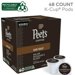 Peet's Coffee Major Dickason's Blend Single-Serve Keurig® K-Cup® Pods, Dark Roast, 40/Box (373354)