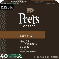 Peet's Coffee Major Dickason's Blend Single-Serve Keurig® K-Cup® Pods, Dark Roast, 40/Box (373354)