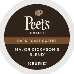 Peet's Coffee Major Dickason's Blend Coffee Keurig® K-Cup® Pods, Dark Roast, 88/Carton (65470)