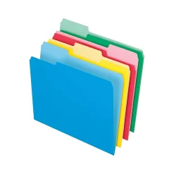 Pendaflex Basic File Folders, 1/3 Cut Tab, Letter Size, Red/Blue/Green/Yellow, 36/Pack (PFX 03086)