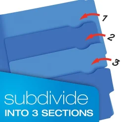 Pendaflex Divide it Up File Folder, Multi Section, Letter, Assorted, 12/Pack