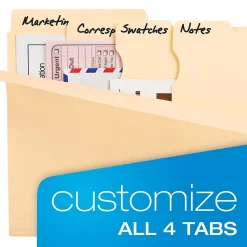 Pendaflex Divide It Up® File Folders, Letter Size, Manila, 12/Pack (10771)