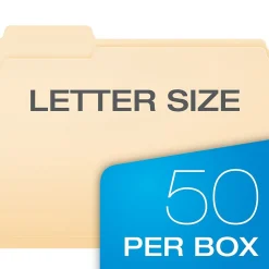 Pendaflex Double Stuff® 3-Tab File Folder, Letter Size, Manila, 50/Box (ESS54459)