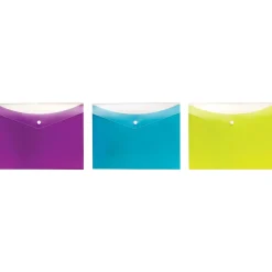 Pendaflex Dual-Pocket Snap Envelopes, Letter Size, Assorted Colors, 3/Pack (PFX 95569)