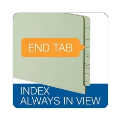 Pendaflex End Tab File Folder, Straight-Cut, Legal Size, Light Green, 25/Box, 4 Boxes/Carton (47715GW)