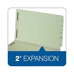Pendaflex End Tab File Folder, Straight-Cut, Legal Size, Light Green, 25/Box, 4 Boxes/Carton (47715GW)