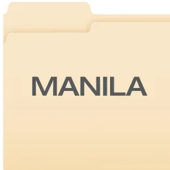 Pendaflex Essentials File Folders, 1/3-Cut Tab, Letter Size, Manila, 100/Box (752 1/3)