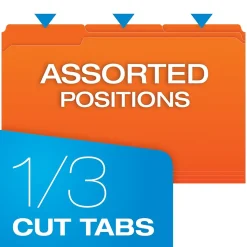 Pendaflex File Folder, 1-Tab, Legal Size, Orange, 100/Box (R153 1/3 ORA)