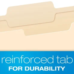 Pendaflex File Folder, 1-Tab, Letter Size, Manila, 100/Box (R752 1/3-2)