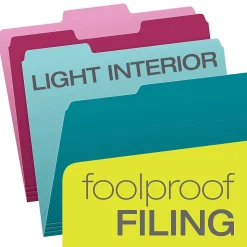 Pendaflex File Folder, 1-Tab, Letter Size, Assorted, 100/Box (02315)