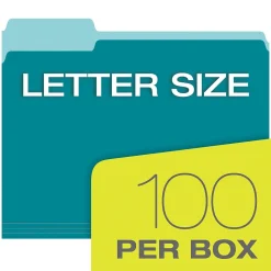 Pendaflex File Folder, 1-Tab, Letter Size, Assorted, 100/Box (02315)