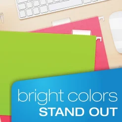 Pendaflex Glow 5-Tab Hanging File Folders, Letter Size, Multicolor, 25/Box (81672)