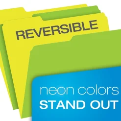 Pendaflex Glow Twisted 3-Tab File Folder, Letter Size, Multicolor, 12/Pack (40526)