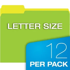 Pendaflex Glow Twisted 3-Tab File Folder, Letter Size, Multicolor, 12/Pack (40526)