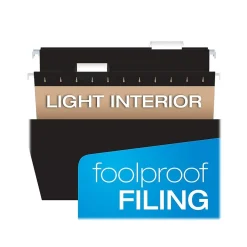 Pendaflex Hanging File Folder, 1/5-Cut Tab, Letter Size, Black, 25/Box (PFX81605)