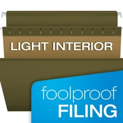 Pendaflex Hanging File Folder, 5-Tab, Letter Size, Green, 25/Box (PFX 4152)