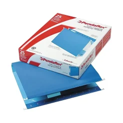 Pendaflex Hanging File Folders, 2" Expansion, Letter Size, Blue, 25/Box (PFX 04152x2 BLU)