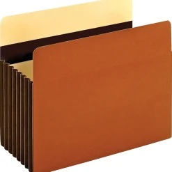 Pendaflex Heavy Duty Pockets, 7" Expansion Pocket Folders, Full Length Tab, Letter Size, Brown, 5/Box (15444HD)