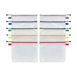 Pendaflex Oxford 13.19" 10-Piece Polyester Travel Pouch, Water Resistant, Assorted Colors (77707)