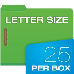 Pendaflex Pressboard Fastener Folders, 1/3-Cut Tab, Letter Size, Dark Green, 25/BX (15938GW)