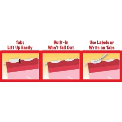 Pendaflex Ready-Tab 10 Premium Reinforced Hanging File Folder, 3-Tab, Letter, Assorted Colors, 25/Box (42621)