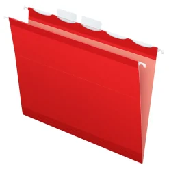 Pendaflex Ready-Tab Reinforced Hanging File Folder, 5-Tab, Letter Size, Red, 25/Box (42623)