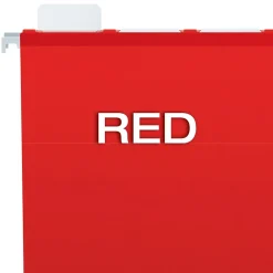 Pendaflex Ready-Tab Reinforced Hanging File Folder, 5-Tab, Letter Size, Red, 25/Box (42623)