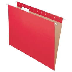 Pendaflex Recycled Colored Hanging File Folders, Red, Letter, Holds 8 1/2"H x 11"W, 25/Bx (92511)