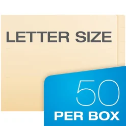 Pendaflex Recycled End Tab File Folder, Straight Cut, Letter Size, Manila, 50/Box (H10U1)