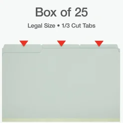 Pendaflex Recycled File Folder, 1-Tab, Legal Size, Light Green, 25/Box (1006934)