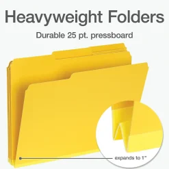 Pendaflex Recycled File Folder, 1-Tab, Letter Size, Yellow, 25/Box (1007022)