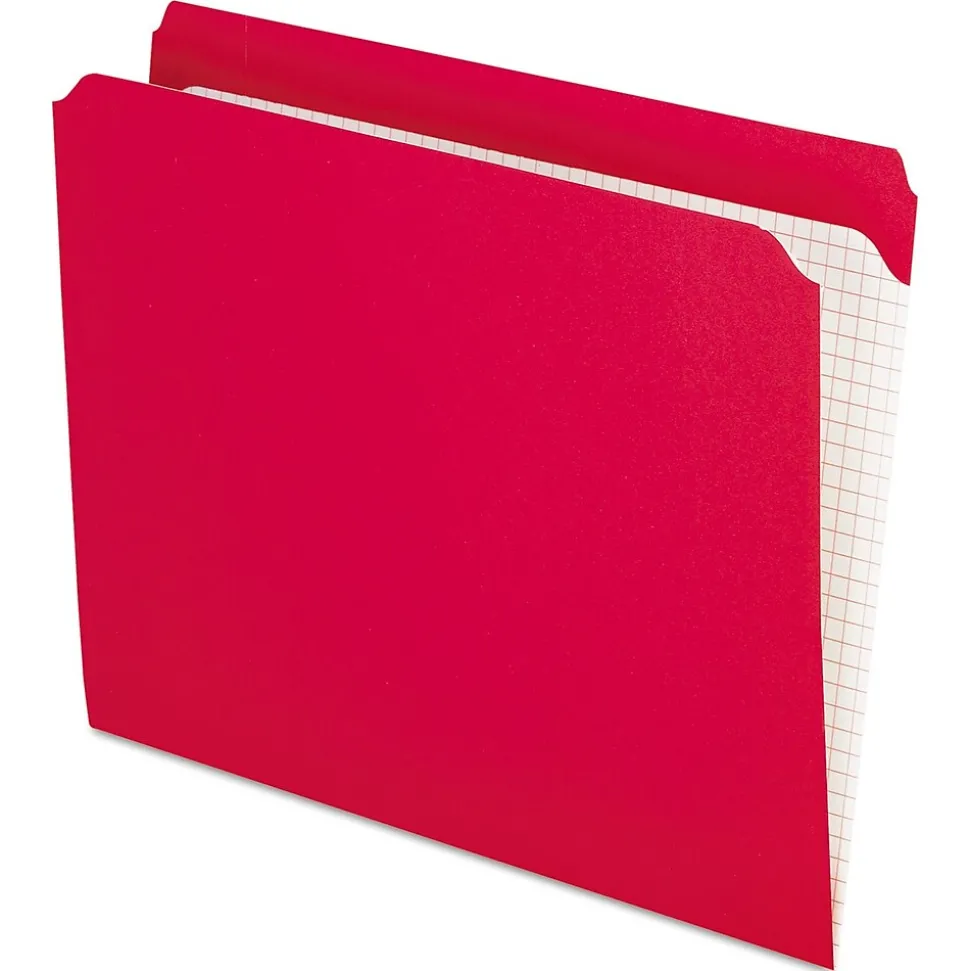 Pendaflex Recycled File Folder, Straight Cut, Letter Size, Red, 100/Box (R152RED)