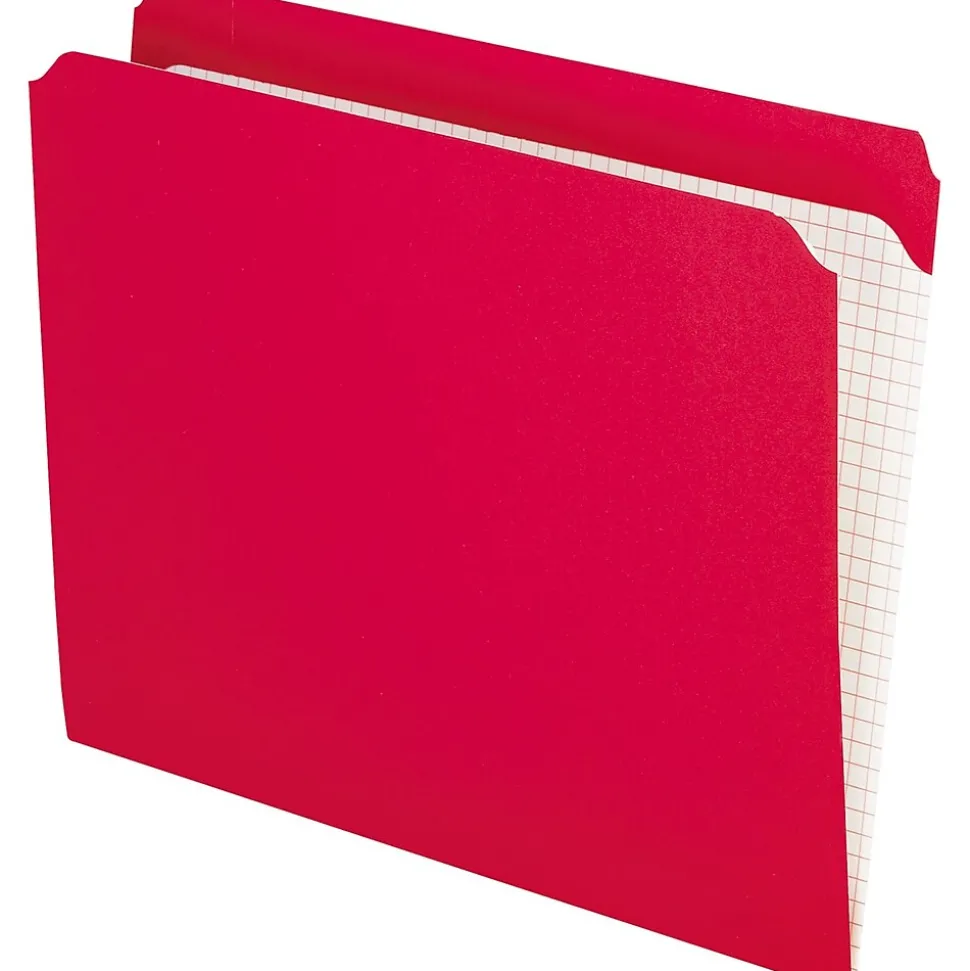 Pendaflex Recycled File Folder, Straight Cut, Letter Size, Red, 100/Box (R152RED)