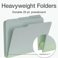Pendaflex Recycled File Folder, 1/3 Tab, Letter Size, Light Green, 25/Box (17167)
