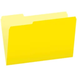 Pendaflex Recycled File Folder, 1/3-Cut Tab, Legal Size, Yellow, 100/Box (1531/3YEL)