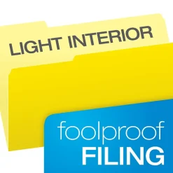 Pendaflex Recycled File Folder, 1/3-Cut Tab, Legal Size, Yellow, 100/Box (1531/3YEL)