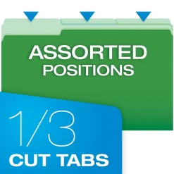 Pendaflex Recycled File Folder, 1/3-Cut Tab, Legal Size, Green, 100/Box (43501/3BGR)