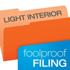 Pendaflex Recycled File Folder, 1/3-Cut Tab, Legal Size, Orange, 100/Box (43501/3ORA)