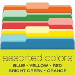 Pendaflex Recycled File Folder, 1/3-Cut Tab, Legal Size, Assorted, 100/Box (43501/3ASST)